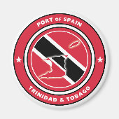 トリニダード・トバゴ国旗と国旗の地図 マグネット (正面)