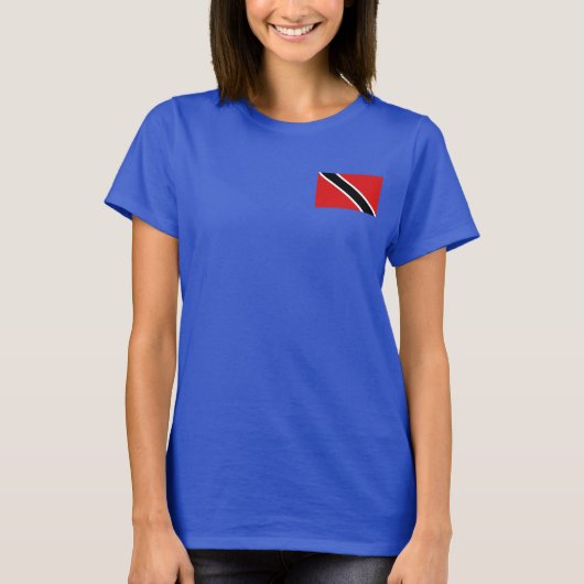 トリニダード・トバゴ国旗と地図dk Tシャツ (正面)