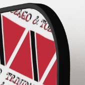 トリニダード・トバゴ国旗のタイル張り赤個人用設定 ピックルボールラケット (左詳細)