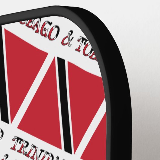 トリニダード・トバゴ国旗のタイル張り赤個人用設定 ピックルボールラケット (左詳細)