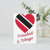 トリニダード・トバゴ国旗のハート ポストカード (スタンド正面)