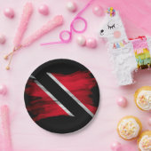 トリニダード・トバゴ国旗のブラシストローク ペーパープレート (パーティー)