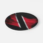 トリニダード・トバゴ国旗のブラシストローク ペーパープレート (アングル)