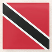 トリニダード・トバゴ国旗 ガラスコースター (正面)