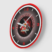 トリニダード・トバゴ国旗(ドットパターン) ラージ壁時計 (傾斜)