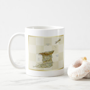 トリニダード・トバゴ国旗+地図マグカップ コーヒーマグカップ