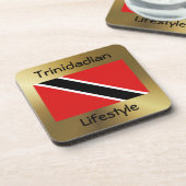 トリニダード・トバゴ国旗+文字コースター コースター (左側)