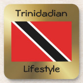 トリニダード・トバゴ国旗+文字コースター コースター (正面)