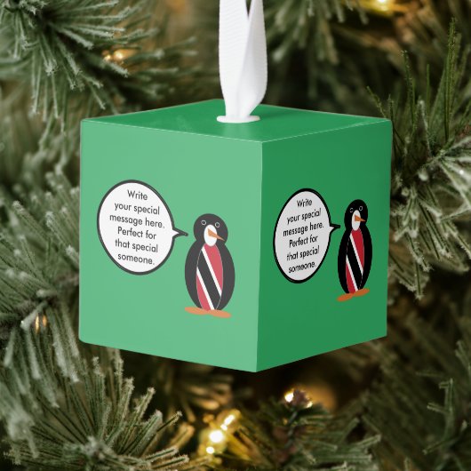 トリニダード・トバゴ国旗Ms.ペンギン・キューブ キューブオーナメント (ツリー)