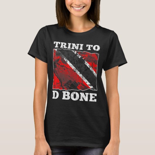 トリニダード・トバゴ国旗TriniからDボーンへ Tシャツ (正面)