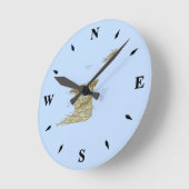 トリニダード・トバゴ地図の時計 ラウンド壁時計 (傾斜)