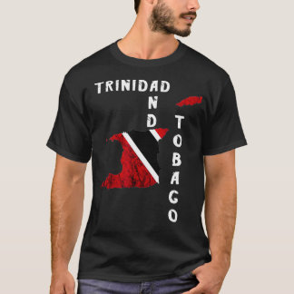 トリニダード・トバゴ地図プライドトリニダード・ルーツFl Tシャツ