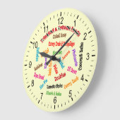 トリニダード・トバゴ地域食 ラージ壁時計 (傾斜)