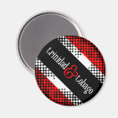 トリニダード・トバゴ抽象芸術ドットパターン国旗 マグネット (正面/裏面)