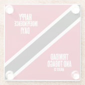 トリニダード・トバゴ独立記念日の国旗 ガラスコースター (裏面)