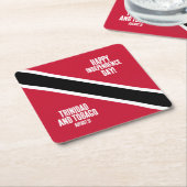 トリニダード・トバゴ独立記念日の国旗 スクエアペーパーコースター (アングル)