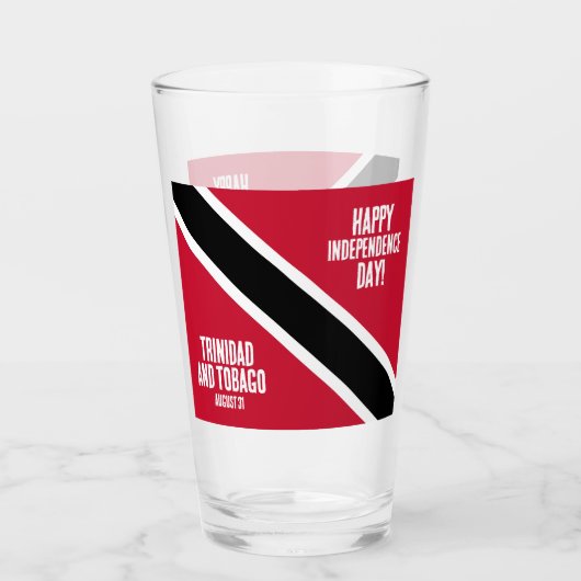 トリニダード・トバゴ独立記念日の国旗 タンブラーグラス (正面)
