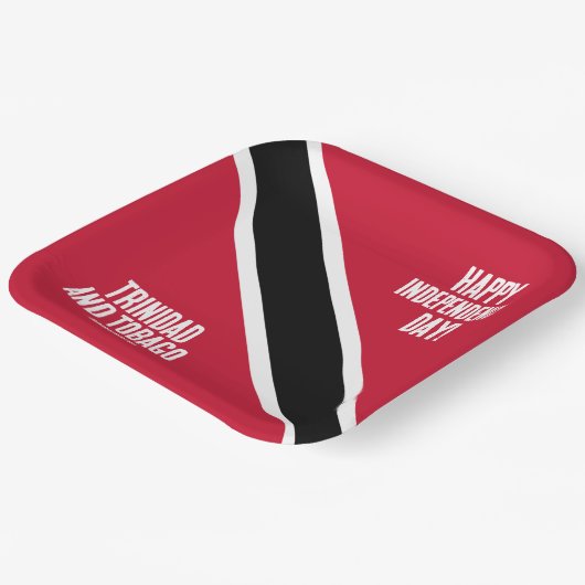 トリニダード・トバゴ独立記念日の国旗 ペーパープレート (傾斜あり)