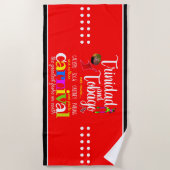 トリニダード・トバゴ私たちの文化RED上のプライド ビーチタオル (正面)