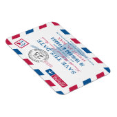 トリニダード・トバゴ航空便の結婚式の日付を保存 マグネット (右側)