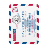 トリニダード・トバゴ航空便の結婚式の日付を保存 マグネット (縦)