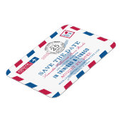 トリニダード・トバゴ航空便の結婚式の日付を保存 マグネット (左側)