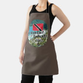 「トリニダード・トバゴ・エスト。1962インチビーチ(フラグ付き) エプロン (インサイチュ)