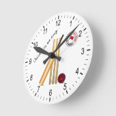 トリニダード・トバゴ・クリケット ラウンド壁時計 (傾斜)