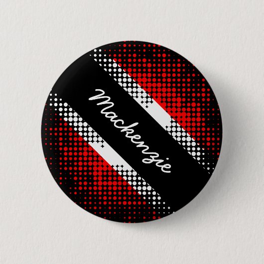 トリニダード・トバゴ・ドットパターン国旗の名前 缶バッジ (正面)