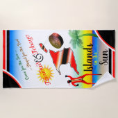 トリニダード・トバゴ – 日の中の島々 ビーチタオル (正面)