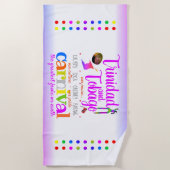 トリニダード・トバゴ – 私たちの文化私たちのプライド（白） ビーチタオル (正面)