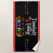 トリニダード・トバゴ – 私たちの文化私たちのプライド（黒） ビーチタオル (正面)