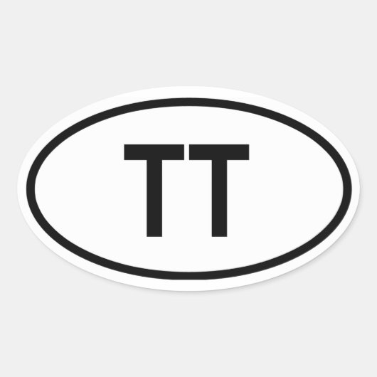トリニダード・トバゴ「TT」 楕円形シール (正面)