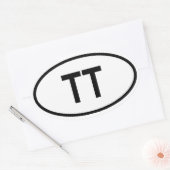 トリニダード・トバゴ「TT」 楕円形シール (封筒)
