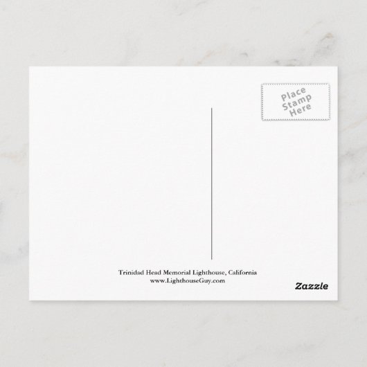 トリニダード・ヘッド・メモリアル・ライト・ハウス、カリフォルニア・ポスト ポストカード (裏面)