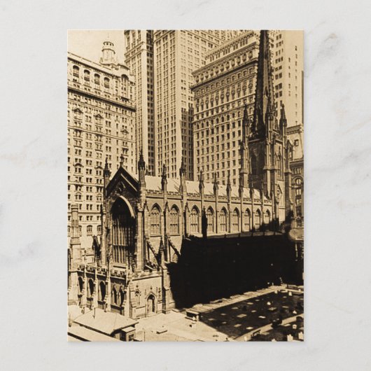 トリニティチャーチ&チャーチヤードローマンハッタンNYC ポストカード (正面)