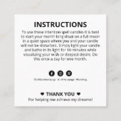 トリニティムーンインテンションクリスタルキャンドルスペル スクエア名刺 (裏面)