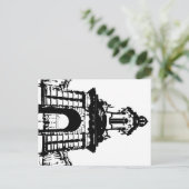 トリニティーカレッジダブリンカンパニール白黒 ポストカード (スタンド正面)