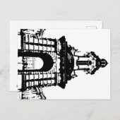 トリニティーカレッジダブリンカンパニール白黒 ポストカード (正面/裏面)