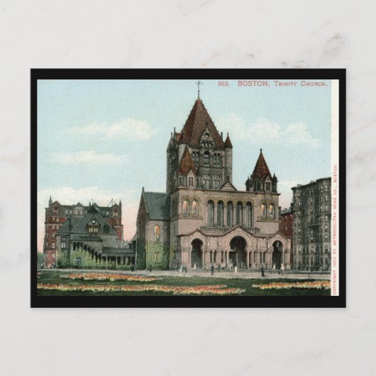 トリニティーチャーチ，ボストン1906ヴィンテージ ポストカード (正面)