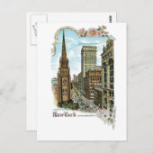 トリニティ教会。 ニューヨーク、ローワー・ブロードウェイ ポストカード (正面/裏面)