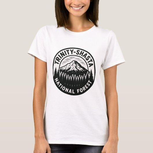 トリニティ=シャスタ国有林 - エンブレムバッジ Tシャツ (正面)