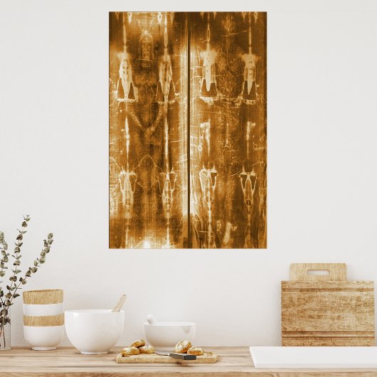 トリノのイエスシュラウドのネガティブイメージフロントとバック ポスター (キッチン)