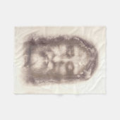 トリノのシュラウド（トリノのシュラウド）イエスキリスト顔 フリースブランケット (正面(横))