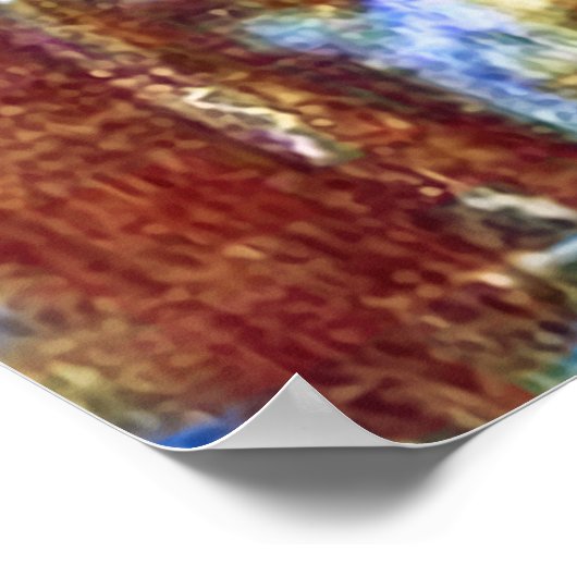 トリノの実在顔のシュラウドが着色された ポスター (角)