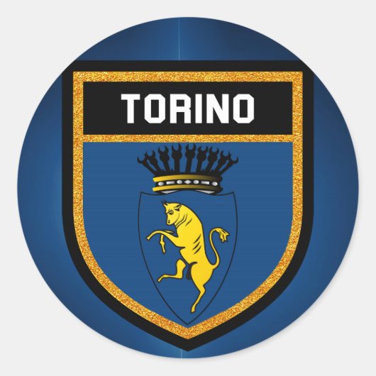 トリノ国旗 ラウンドシール (正面)