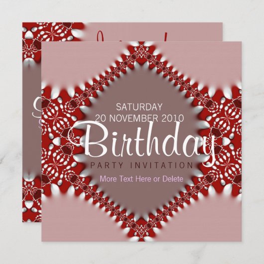 トリバリティックスイーツ誕生日招待状 招待状 (正面/裏面)