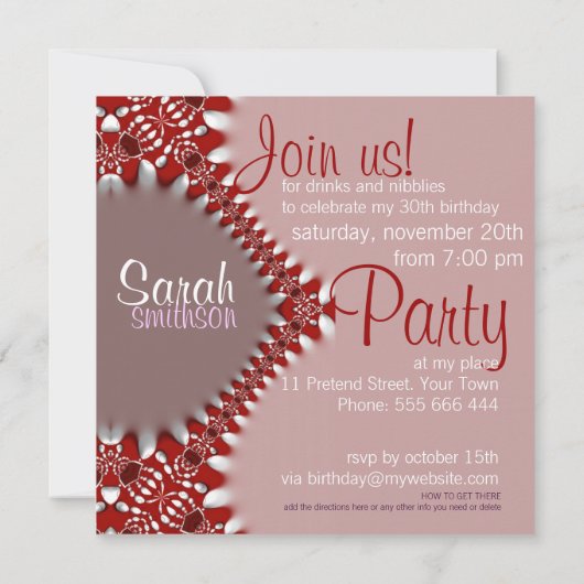 トリバリティックスイーツ誕生日招待状 招待状 (裏面)