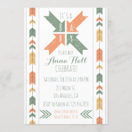 トリバルアローベビーシャワーニュートラル招待状 招待状