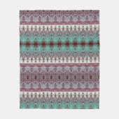 トリバルウエスタンパターンティール(緑がかった色)ブルカウスカルカントリー フリースブランケット (正面)